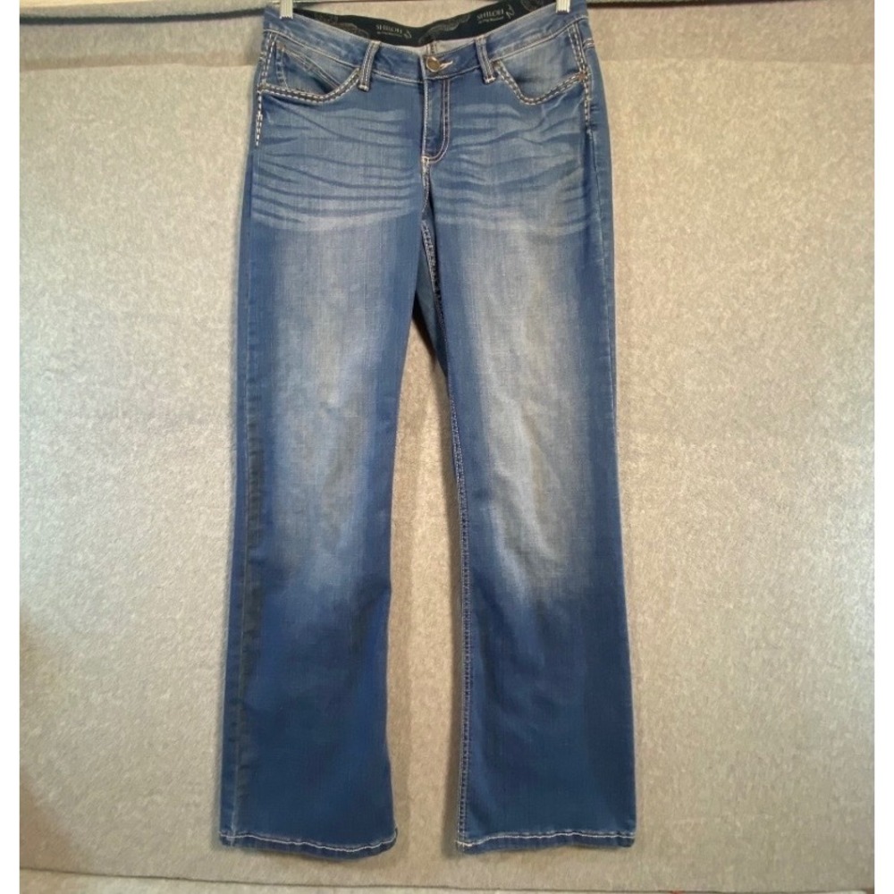 Wrangler Shiloh Ultimate Riding Jean Women 9x34 Blue Bootcut Stretch Western EUC